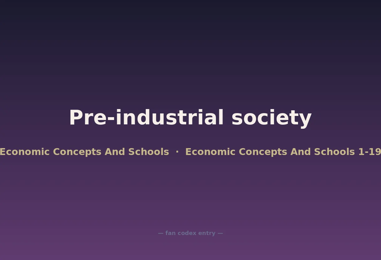 Pre-industrial society