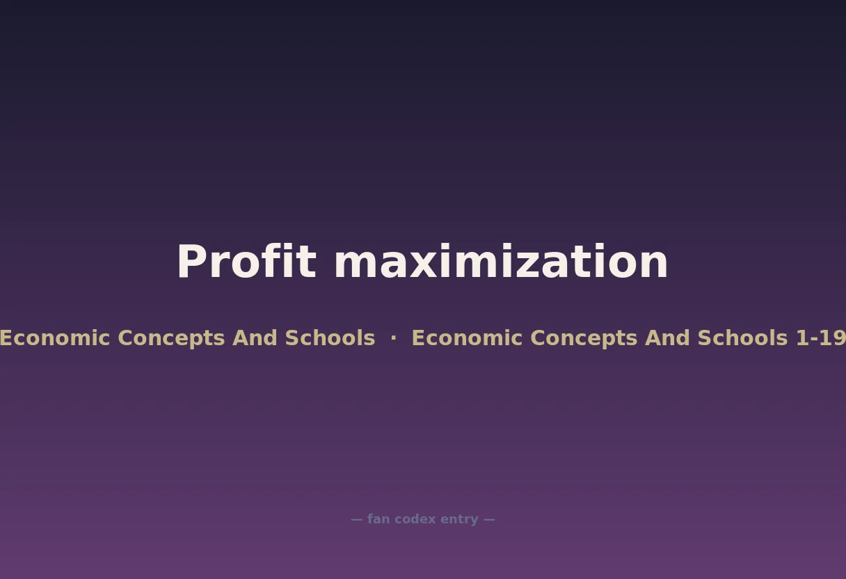 Profit maximization