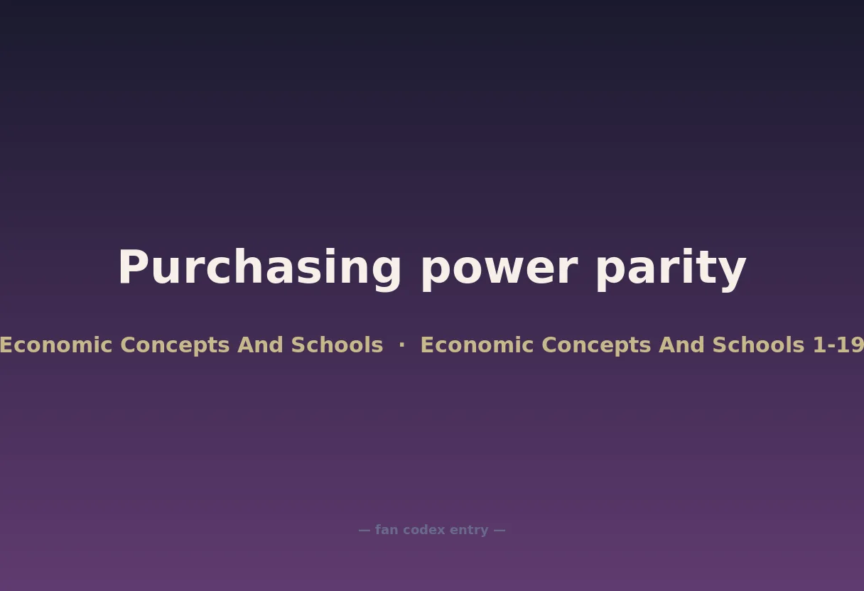 Purchasing power parity